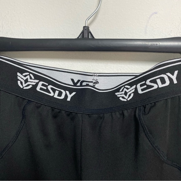 Edsy Mens Compression Pants Black/Green Size Medium - Picture 3 of 6